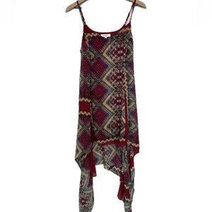 Umgee Asymmetrical Tunic Dress Size Small Flowy Festival Boho Mini Dress